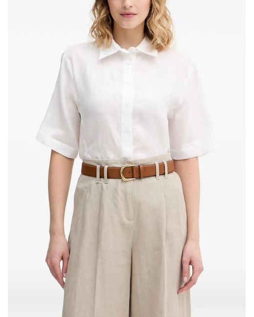 Sisley White Short-Sleeve Shirt