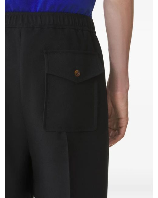 Lanvin Broek Met Geborduurd Logo in het Black voor heren