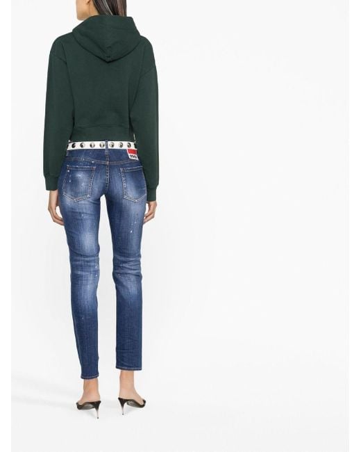 DSquared² Distressed Skinny Jeans in het Blue