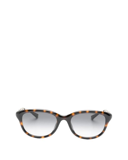 Gucci Gray Bamboo Tortoiseshell-Effect Sunglasses