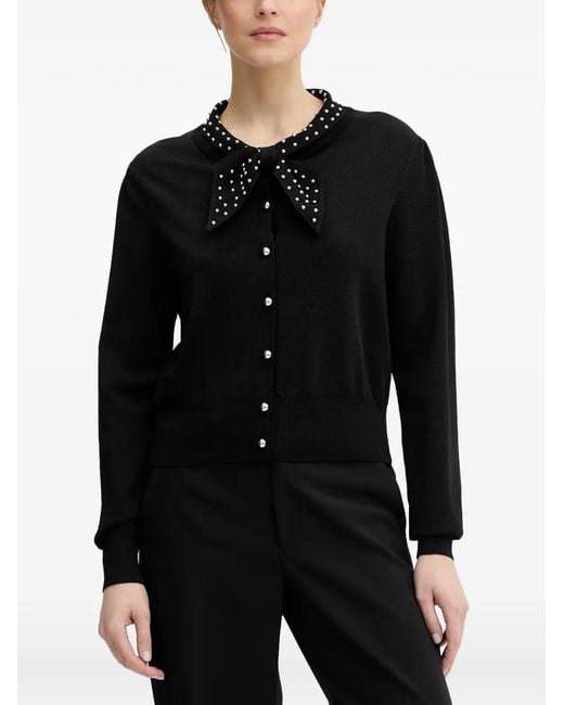 Fracomina Black Bow-Embellished Cardigan