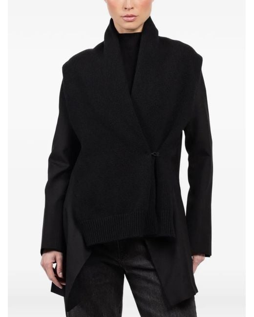 Ibrigu Black Asymmetrical Kimono Jacket