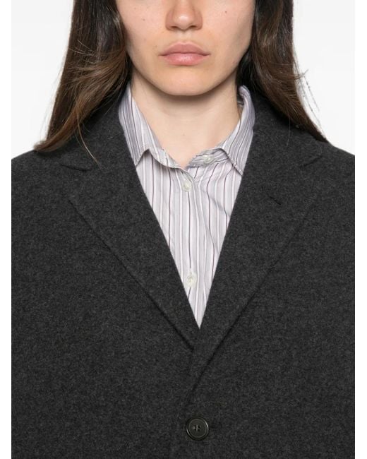 Sofie D'Hoore Black Notched-Lapel Button-Fastening Jacket
