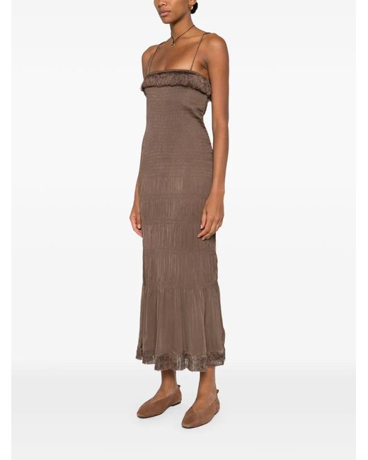 By Malene Birger Brown Nova Fringed Maxi Dress