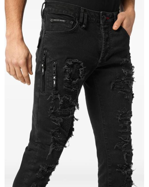 Jean Rock Star Philipp Plein pour homme en coloris Black