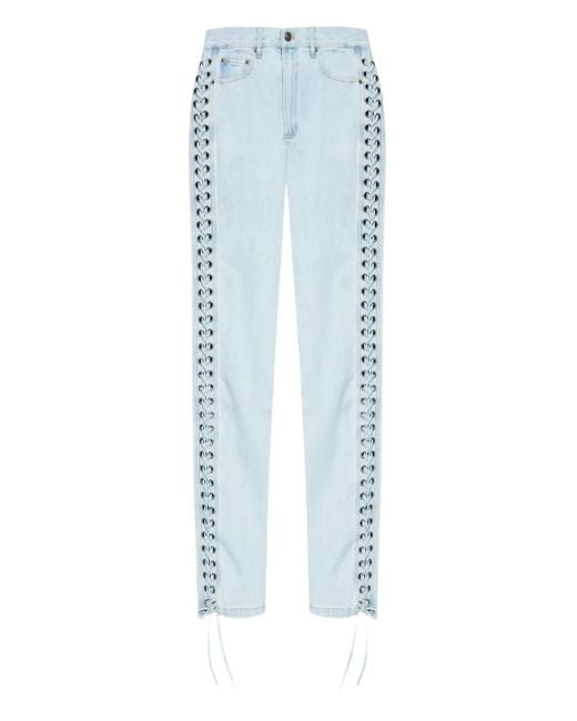 ROTATE BIRGER CHRISTENSEN Blue Lace-Up Detail Jeans