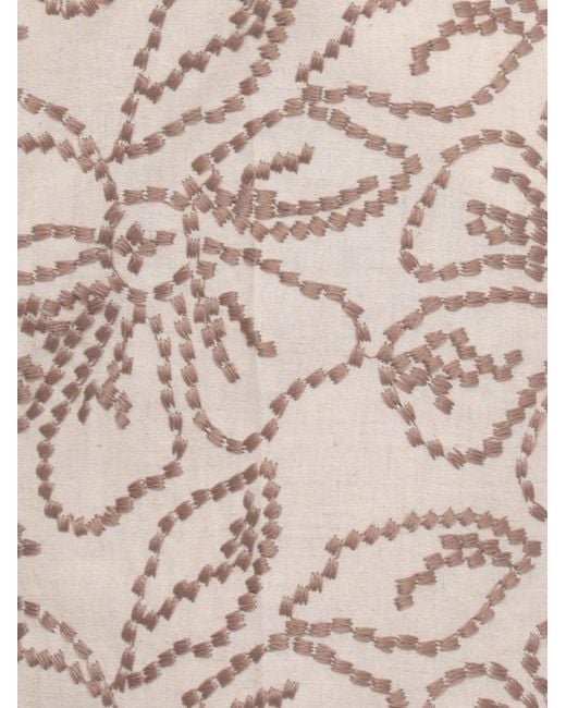 Emme Natural Floral-Embroidered Trousers