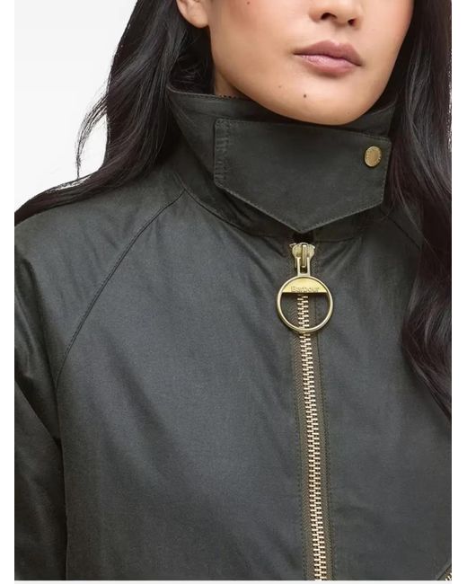 Barbour Black Corduroy-Collar Zip-Front Jacket