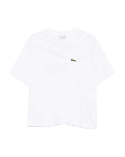 Lacoste White Oversized Draped T-Shirt