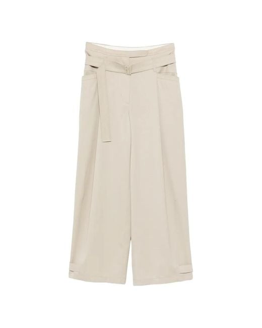 Low Classic White Buckle Trousers