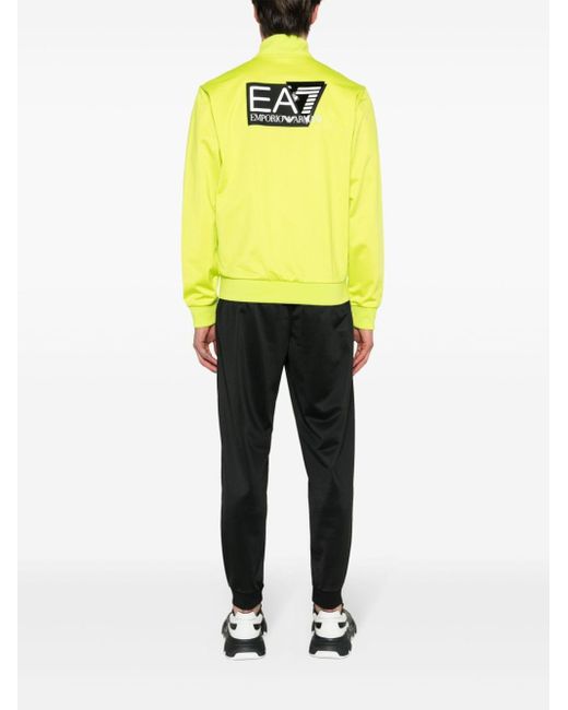 EA7 Yellow Visibility Logo-print Tracksuit for men