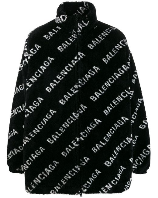 Balenciaga Fluffy Zip-up Jacket in Black for Men | Lyst Canada