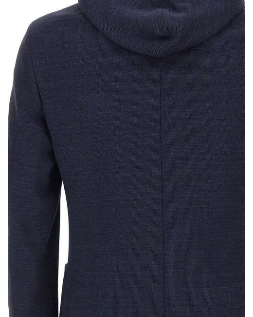 Eleventy Blue Hooded Blazer for men