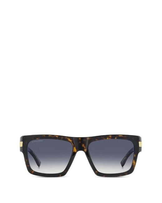 DSquared² Black Tortoiseshell-Effect Square-Frame Sunglasses