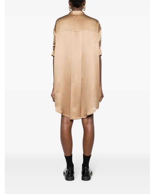 Loewe Natural Chain-Link Silk Midi Shirtdress