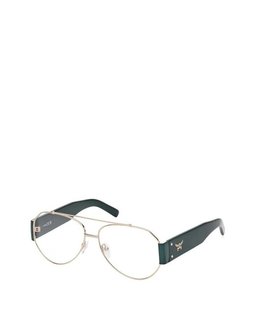 MCM Natural Double-Bridge Pilot-Frame Glasses for men