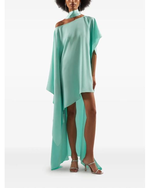 ‎Taller Marmo Green Trebbia Asymmetric-Neckline Maxi Dress