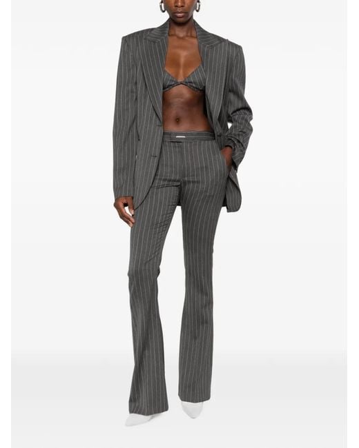 Dondup Gray Pinstripe-Pattern Chain-Link Top