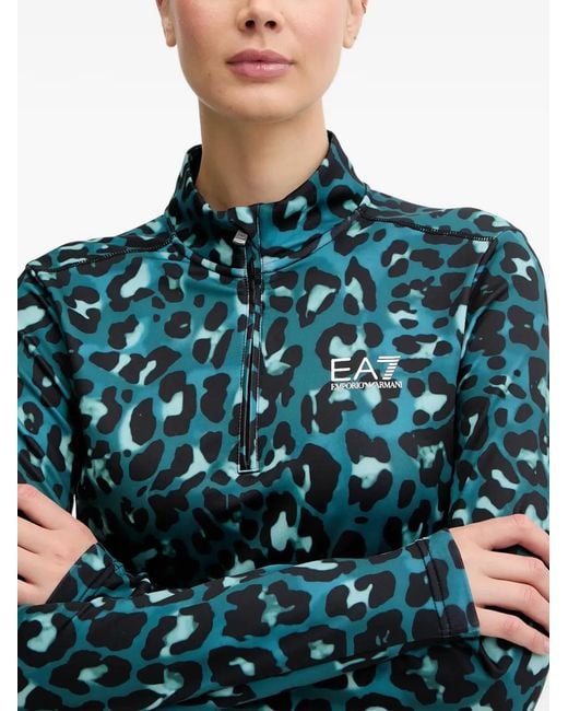 EA7 Onderlaag Met Luipaardprint in het Blue