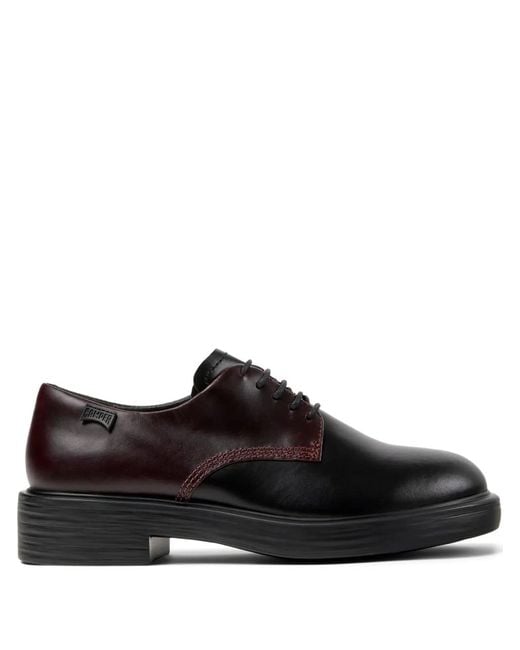Camper Black Dean Twins Leather Derby Shoes