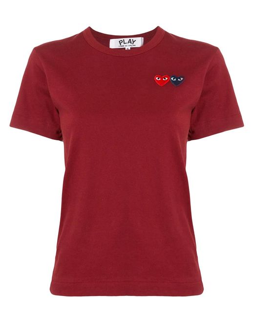 COMME DES GARÇONS PLAY Logo Embroidered Crew Neck T-Shirt