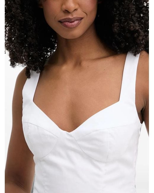 Bardot White Theodora Lace-Up Flared Maxi Dress