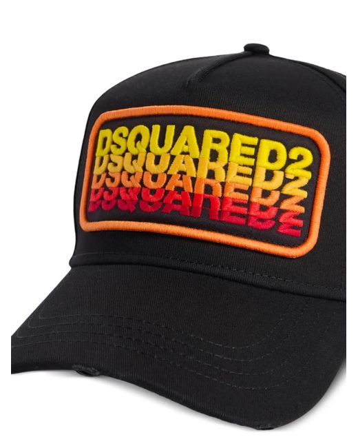 DSquared² Black Logo-Patch Baseball Cap for men