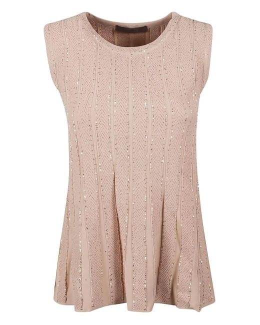 D.exterior Pink Embellished Sleeveless Top