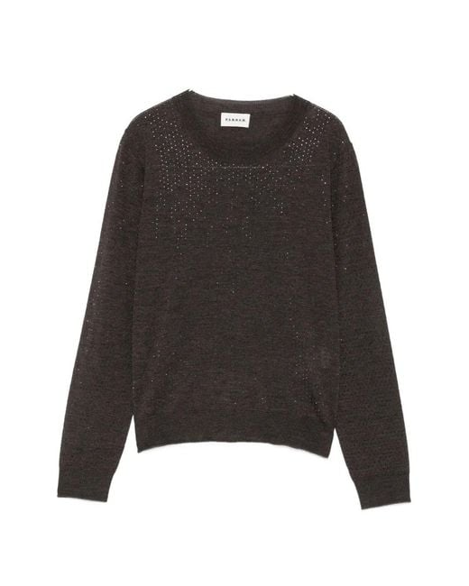 P.A.R.O.S.H. Black Rhinestone-Embellished Top