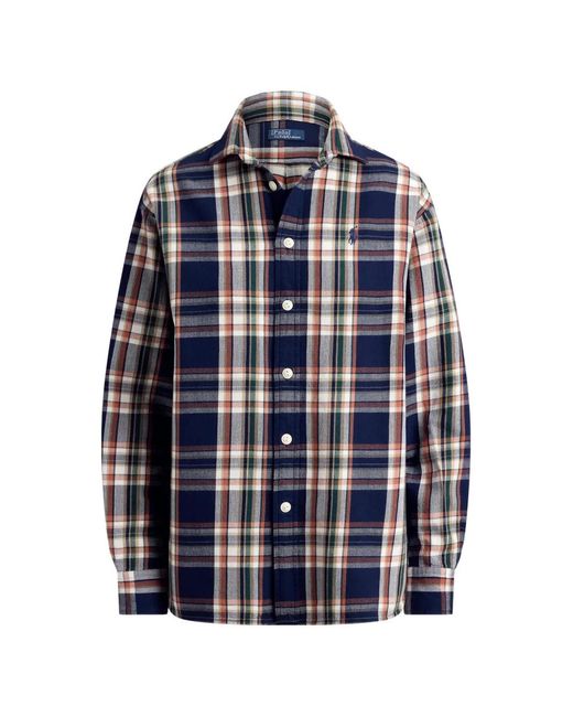 Polo Ralph Lauren Blue Plaid Cotton Shirt