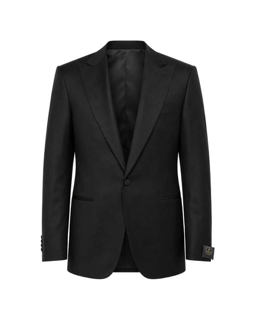 Corneliani Black Mantua Peak-Lapel Blazer for men