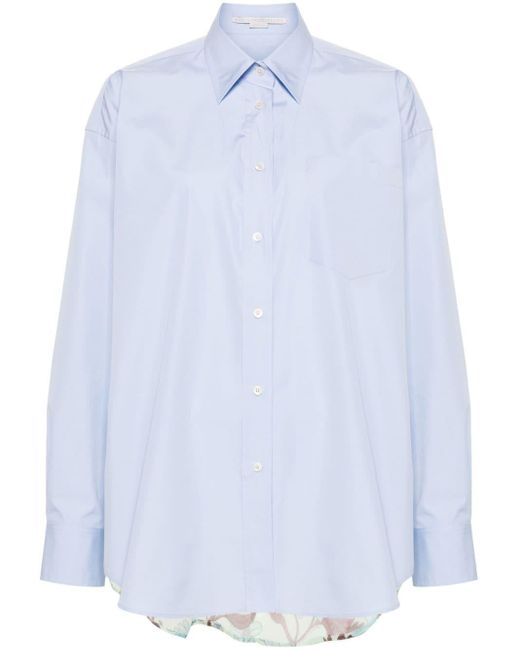 Camisa con cuello de pico Stella McCartney de color Blue