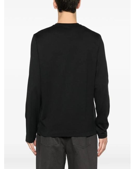 Fedeli Black Long-Sleeve T-Shirt for men