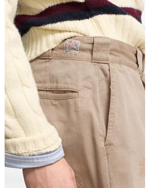 Polo Ralph Lauren Natural Distressed Straight-Leg Trousers for men