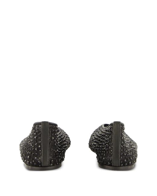 Le Monde Beryl Black Luna Crystal-Embellished Ballet Flats