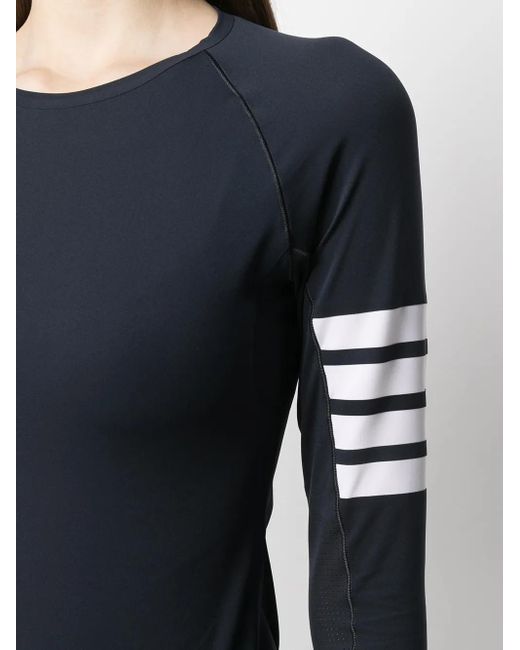 Thom Browne Blue 4-bar Compression Long Sleeve Top
