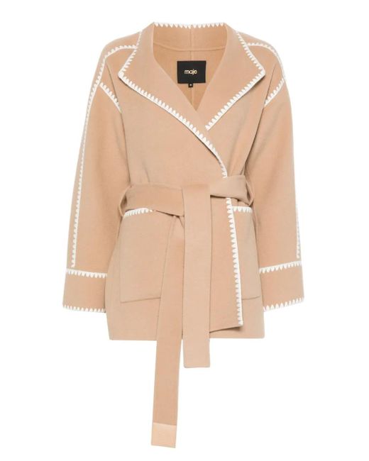 Maje Natural Belted Jacket