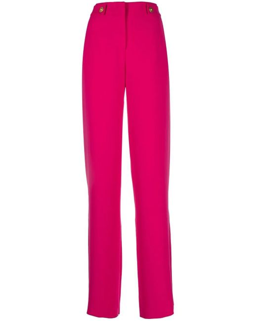 Giorgio Armani Pink High-Waist Wide-Leg Trousers