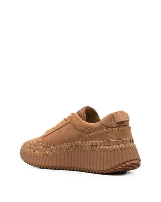 Chloé Brown Baskets Nama En Daim