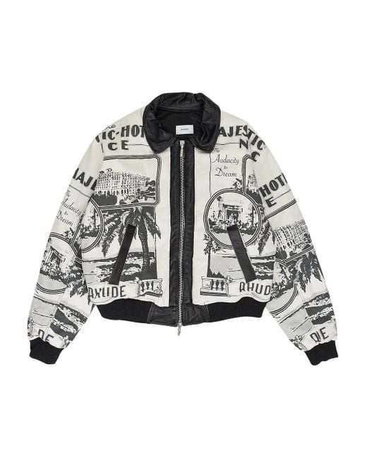 Rhude Natural Printed Voyage Bomber Jacket for men