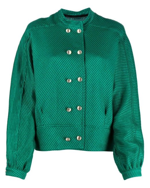 Forte Forte Green Double-breasted Jacquard Jacket