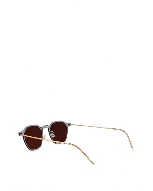 Lindberg Brown Geometric-Frame Sunglasses for men