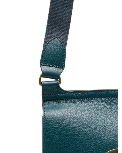 Mulberry Blue Antony Small Grain Leather Shoulder Bag