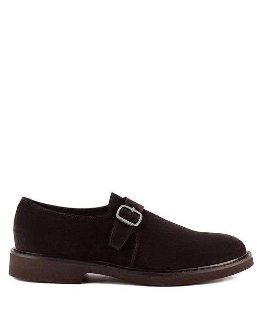 Doucal's Brown Buckle-Detail Suede Loafers for men