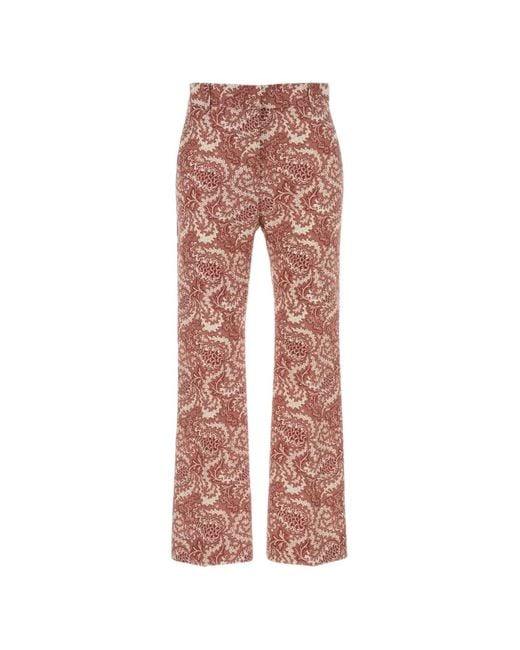 Weekend by Maxmara Pink Floral Patterned Trousers