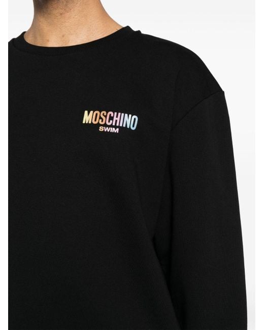 Moschino Black Logo-embroidered Sweatshirt for men