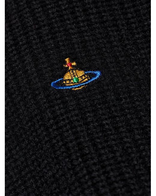 Vivienne Westwood Blue Fisherman Zip-Up Embroidered Sweater for men
