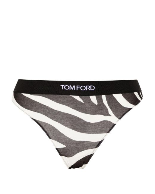 Tom Ford Black Optical Tanga mit Zebra-Print