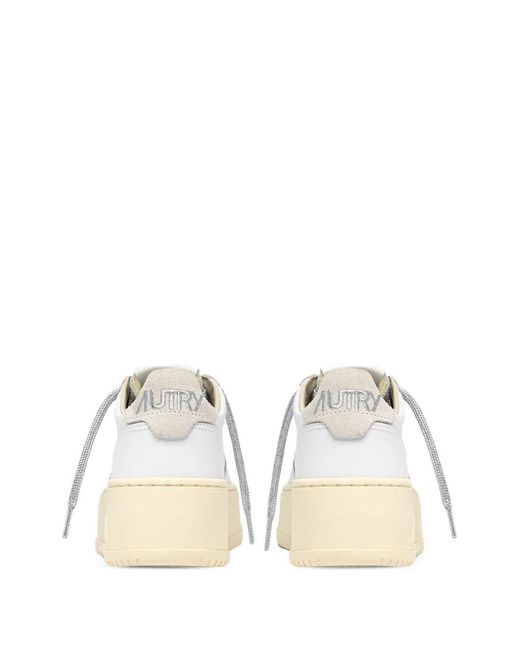 Autry White Medalist Platform Sneakers