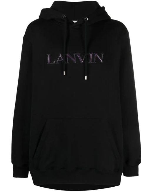Lanvin Hoodie Met Logopatch in het Black voor heren